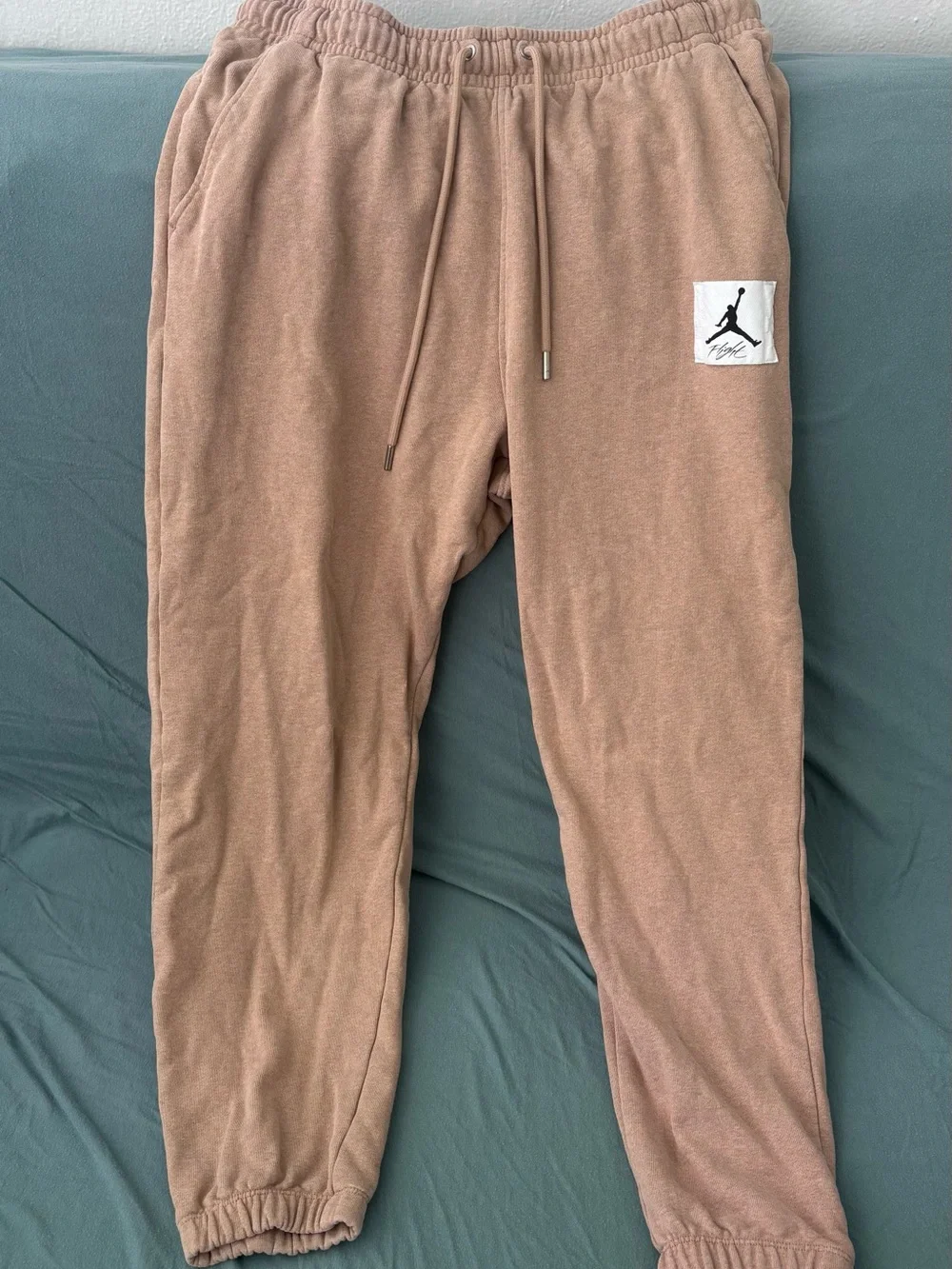 Jordan Flight Sweatpants Mauve Tan Fleece Joggers L